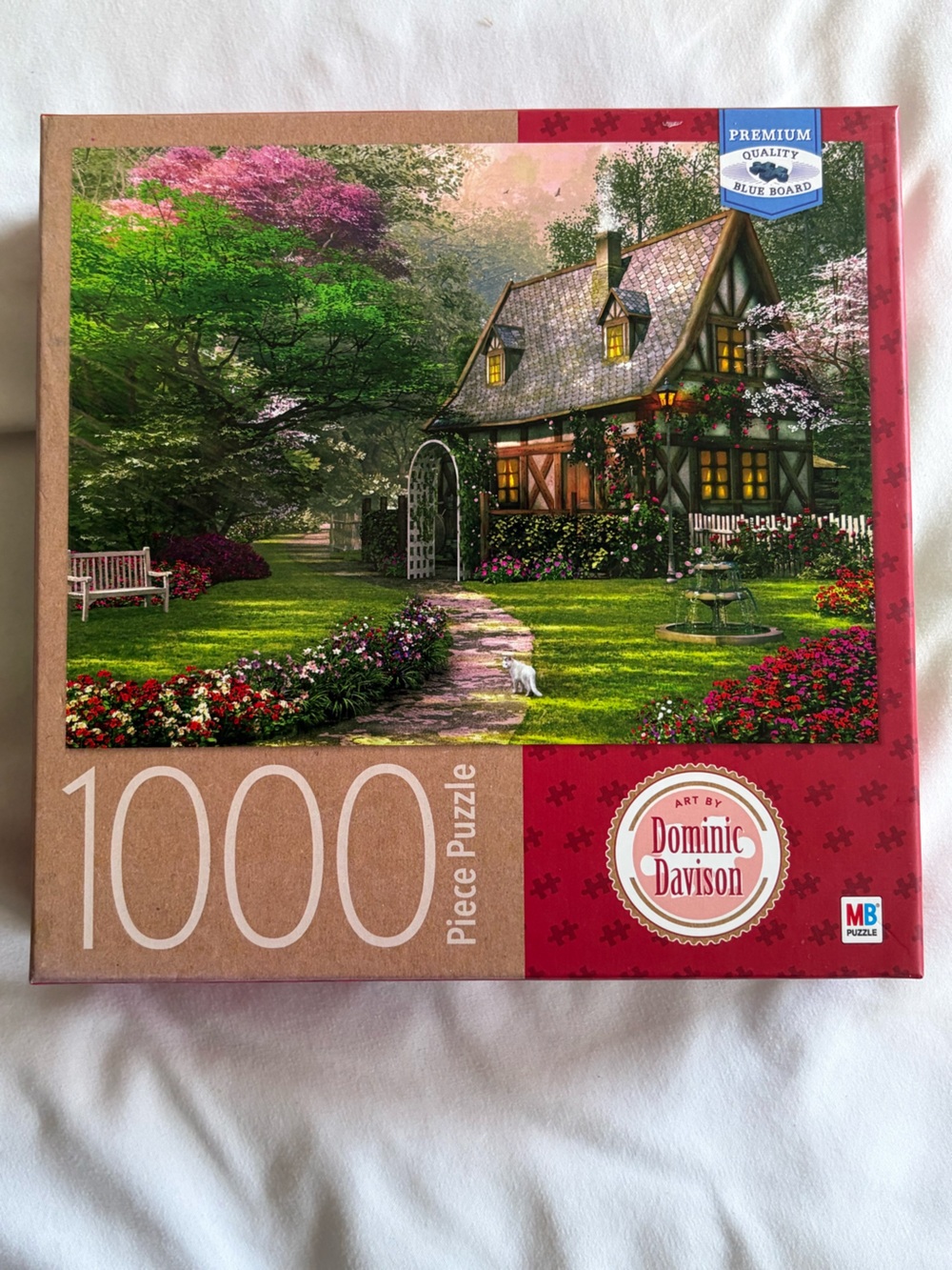 Dominic Davison 1000-Piece Cottage Garden Puzzle - Red Accent